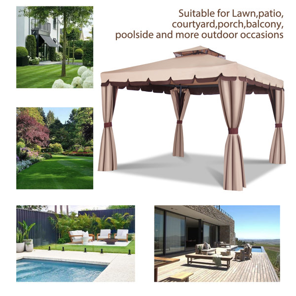 COVERONICS Outdoor Aluminum Patio Gazebo, Heavy Duty & Vented Gazebo